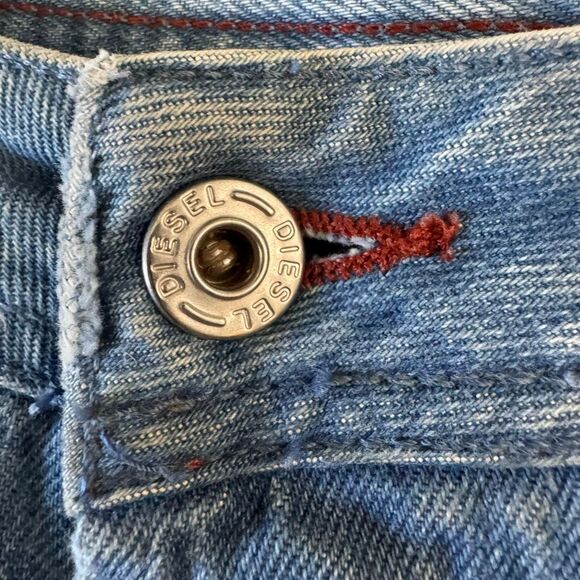 Diesel Button Fly Blue Denim Jeans Size 34 Bootcut Wide Leg Designer Classic - Picture 5 of 13